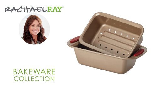Rachael Ray Nonstick Bakeware 24-Cup Muffin and Cupcake Pan - Bed
