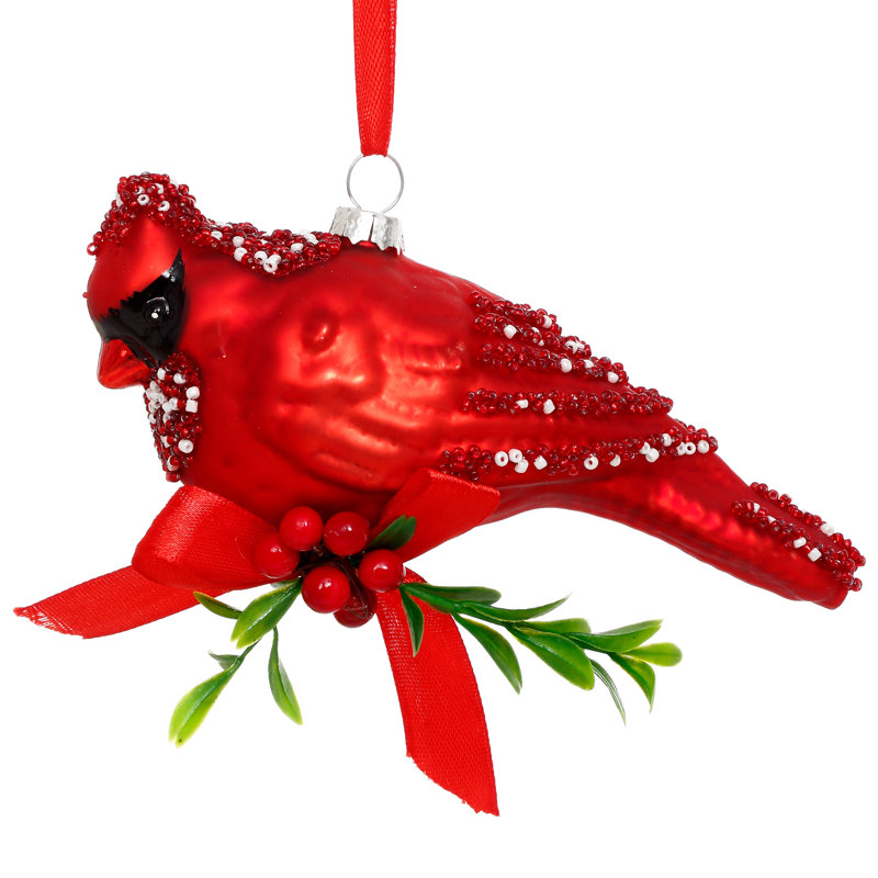Christmas Cardinal Ornament, 5 X 3 Inches