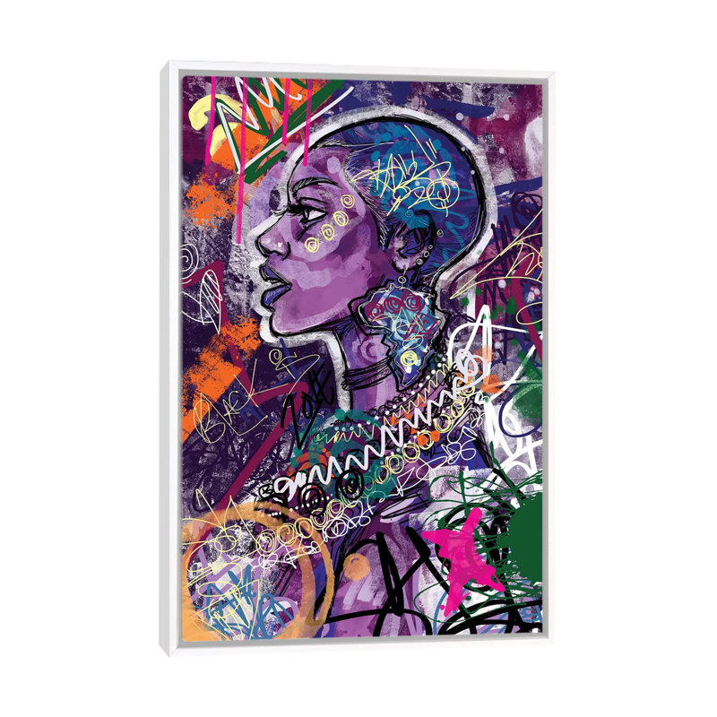 « Black is Love » par Justin Copeland-impression, Toile blanche encadrée, Pas de tapis, H 60 po x l 40po x P 1,5 po