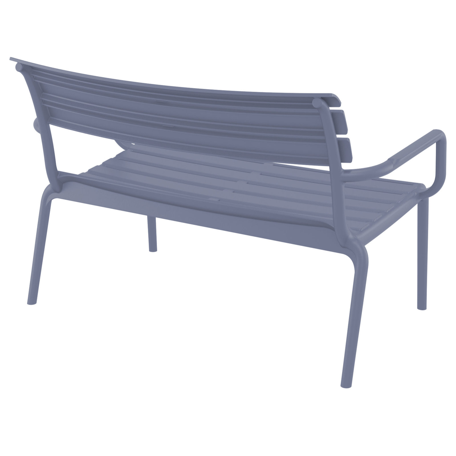 Ruta Paris 46'' Outdoor Bench, Dark Gray