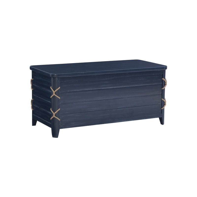 Coffre de rangement en bois doublé de cèdre Sydney, Bleu