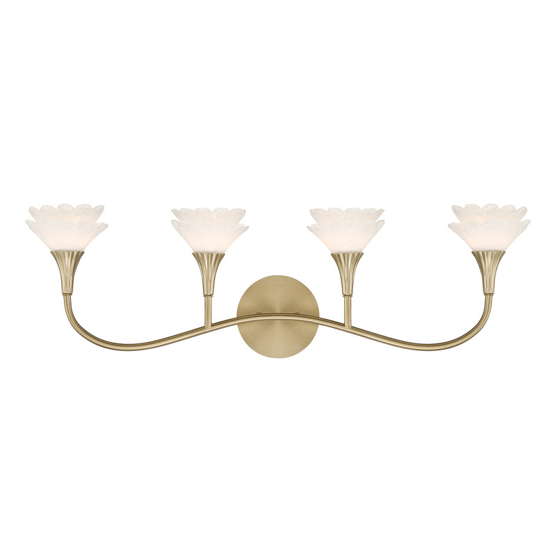 Florena 2-Light Bathroom Vanity Light in Noble Brass by Breegan Jane, 4