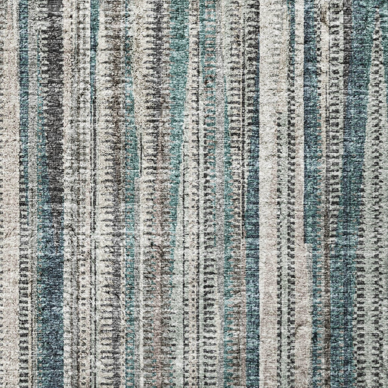 Premium Machine Washable Dream Shag ADS31 Textured Stripes Rug, 8' x 10', Peacock