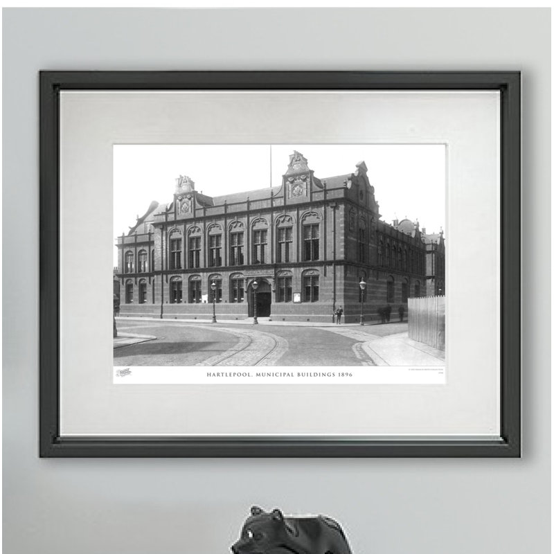 Hartlepool, Municipal Buildings 1896 - Single Picture Frame Print, 28cm H x 36cm W x 2.3cm D