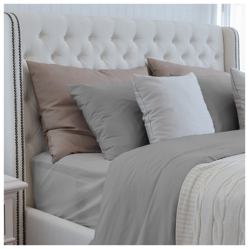 Luxuriously Soft 100% Viscose Derived from Bamboo 4-Piece Sheet Set - OEKO-TEX Certified California King - Silver Gray