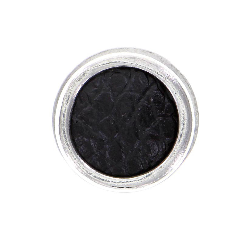 Equestre Round Knob, Small, Antique Nickel, Black Pear