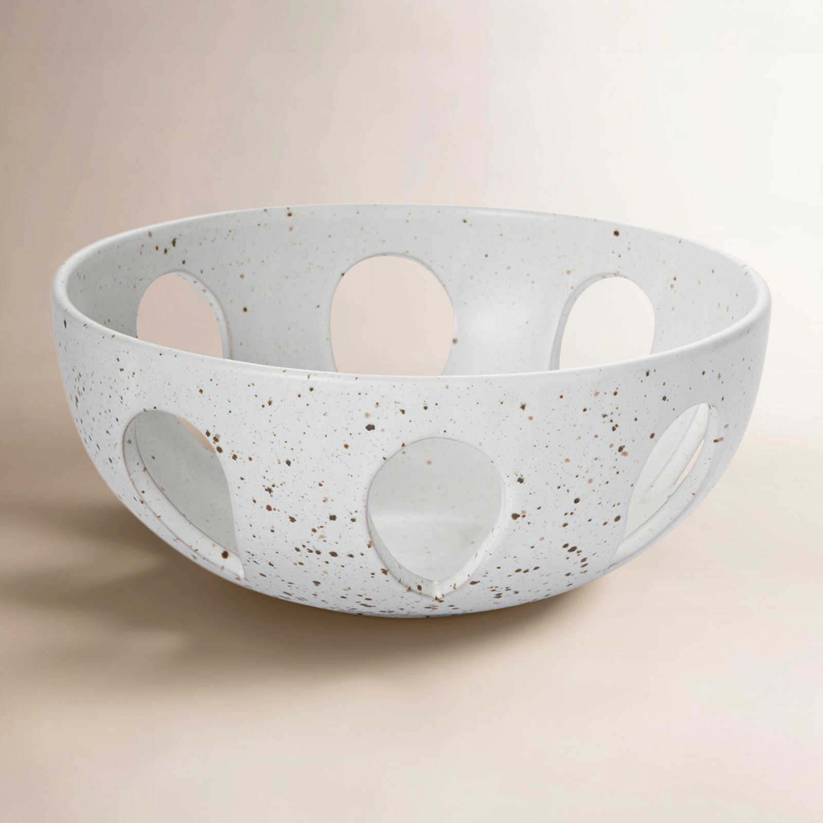 Ardoch Handmade Ceramic Decorative Bowl 1, White, 5.5" H x 10" W x 10" D