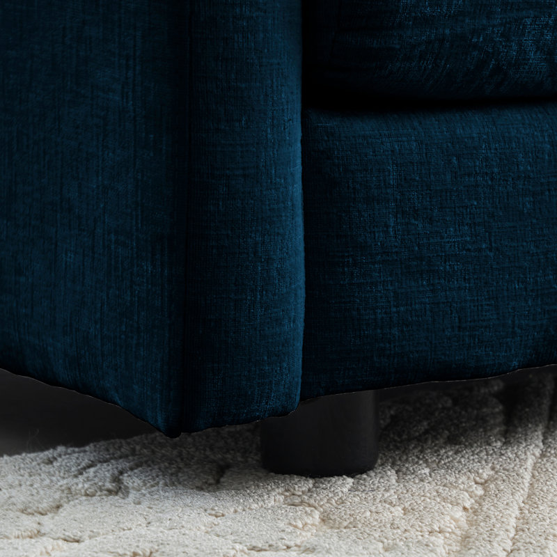 Chenille deux pièces avec salon modulaire en bois massif bleu