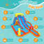 Parc aquatique gonflable Mega de 18 pi x 14 pi avec soufflerie Adam, peut accueillir 10 enfants de 3 à 12 ans | Glissades extra longues, mur d'escalade, pataugeoire, pataugeoire