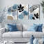 Motif floral abstrait et feuille abstraite, impression géométrique sur toile (ensemble de 3)-2038715944