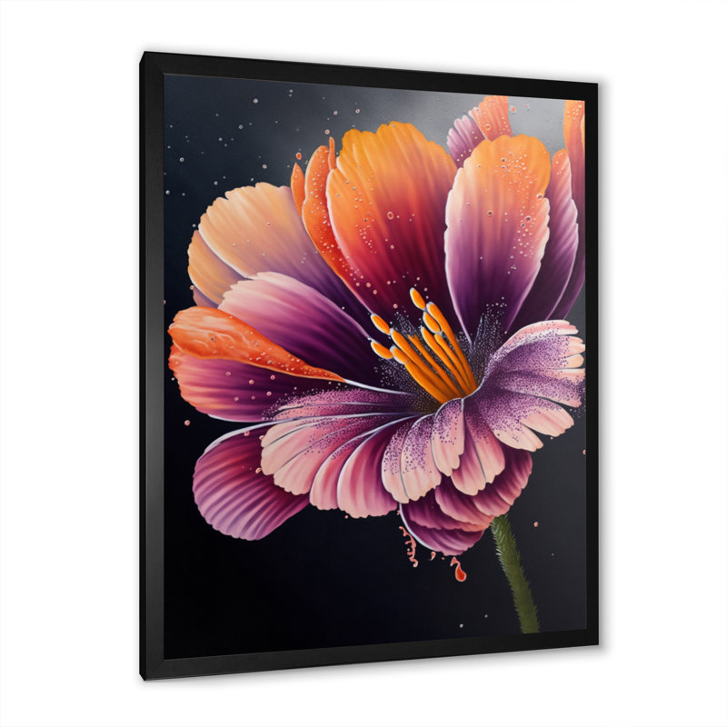 «Blooming Gerbera Daisy Flowers», reproduction sur toile, H 32 po x l 24 po x P 1 po, Toile encadrée noire à coins fermés