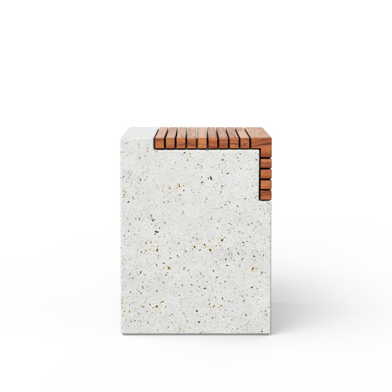 Mixx Accent Stool, Ivory Terrazo