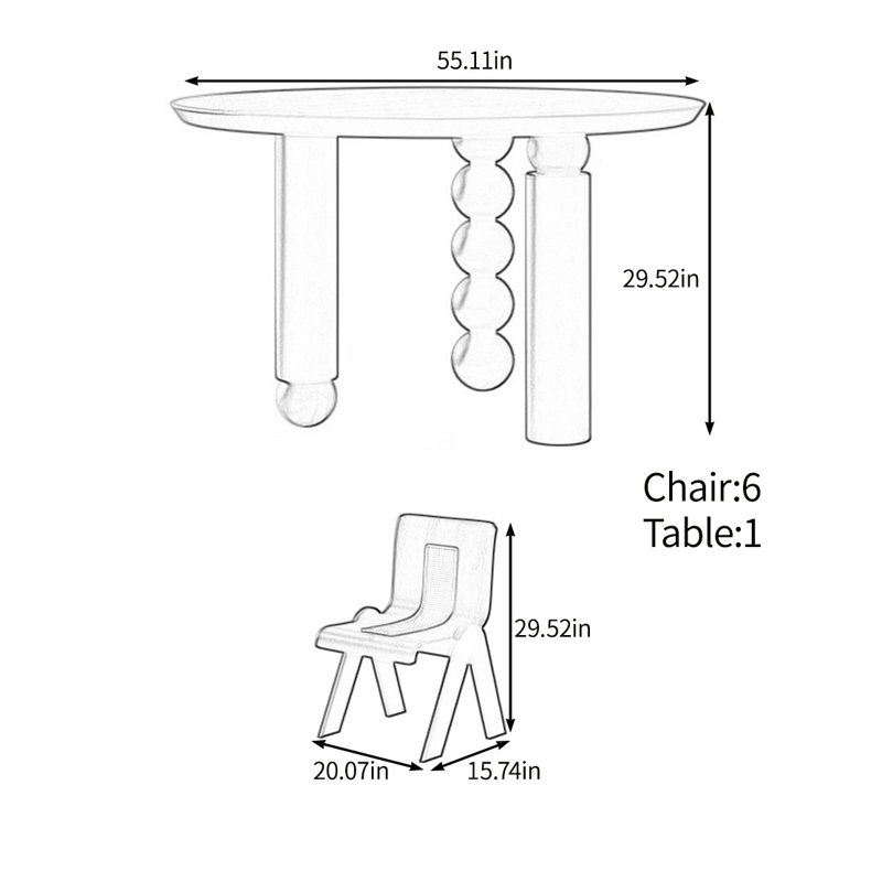 Select a high-end solid wood table set, 29.52"H x 55.11"L x 55.11"W