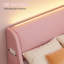 Lit pour enfant en velours à profil bas avec éclairage ambiant RVB, aucun sommier requis-129936571-129936572