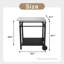2-Tier Outdoor Grill Cart With Stainless Steel Top, Large Wheels & Tool Hooks, Movable BBQ Prep Table, Rolling Serving Bar Cart For Patio, Backyard, Pizza Oven Stand, Black