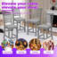 Set Of 4 Solid Wood Counter Height Dining Chairs With Padded Seat, Ladder Backrest & Non-Slip Feet