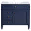Armoire de salle de bain bleue avec lavabo en céramique, meuble-lavabo 2 tiroirs 36 po et grande capacité de rangement, meuble-lavabo d'apparence moderne, options polyvalentes, look-571185428