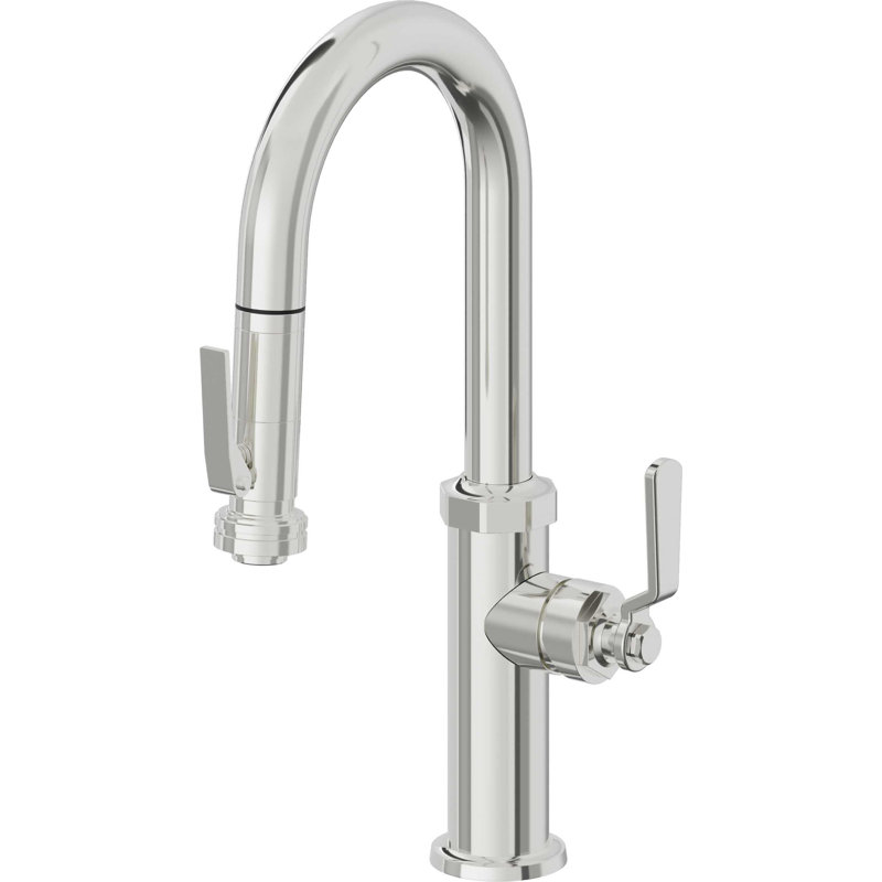 Pull-Down Prep/Bar Faucet With Squeeze Sprayer, Polished Chrome