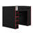 Full Size Wood Gaming Loft Bed With Built-In Desk, RGB LED Lighting, USB Port, Wardrobe & Storage-1110745088