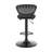 Oneita Modern Adjustable Swivel Matte Black Iron Metal Bar Stool with Black Polyester Seat