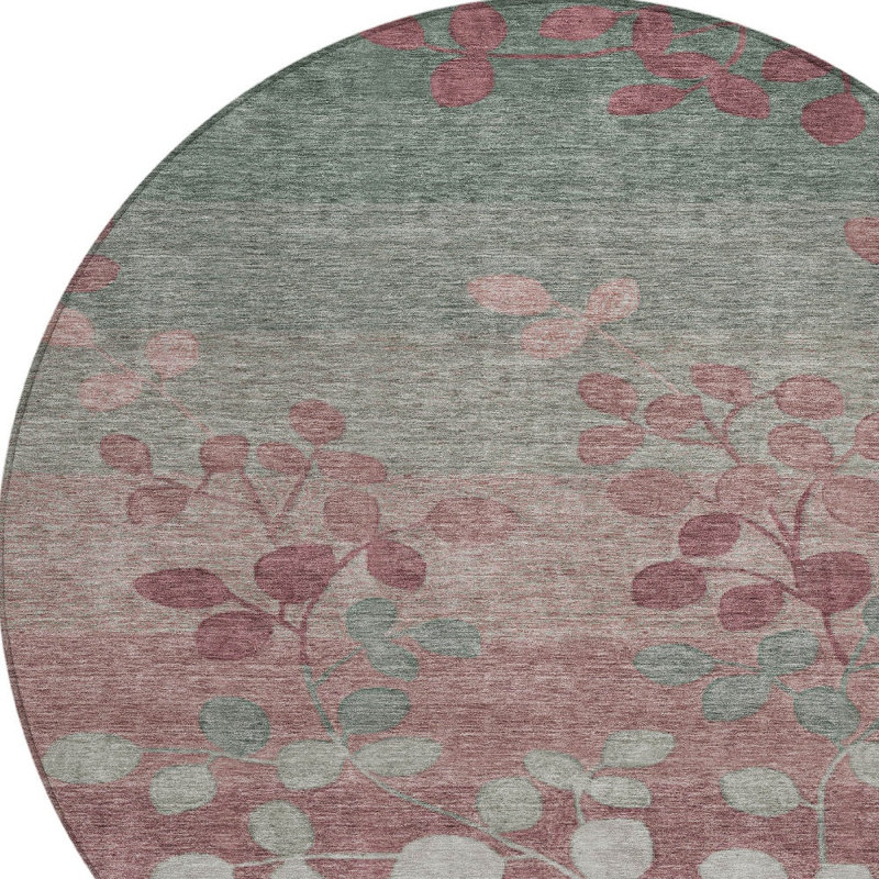 Tapis d'intérieur rond 8 po Blush And Emerald