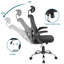 High Back Mesh Office Desk Chair with Lumbar Support & Headrest, 360° Swivel Wheels, Flip-up Armrest, Height Adjustable-1225135828