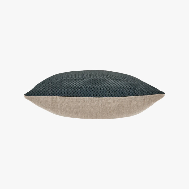Indigo Seas Leather Weave Pillow Cover & Insert