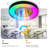 Smart Black Ceiling Fan With RGB Color-Changing LED Light, Dimmable, App And Remote Control