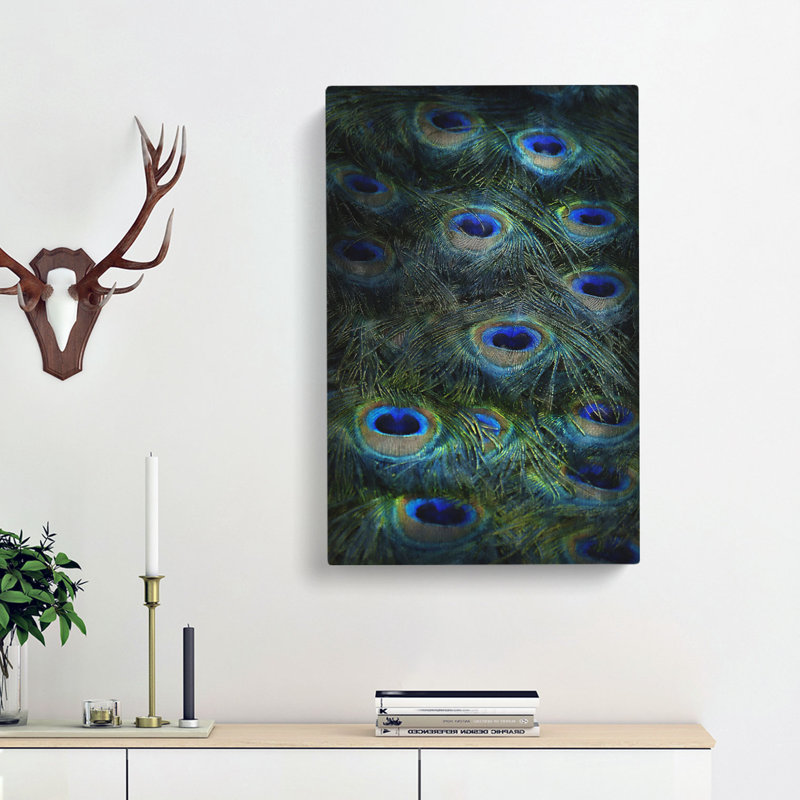 The Feathers Of A Peacock - Wrapped Canvas Painting, 50cm H x 35cm W x 3cm D