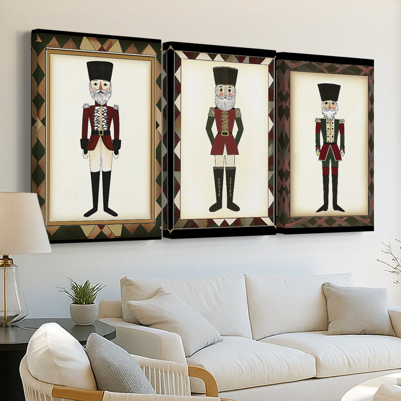Christmas Holiday Art CXVI - Toile tendue avec châssis sur mesure - 3 pièces, H 48 po x l 96 po