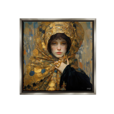 «Woman In Patterned Gold Floater Frame» par RB sur