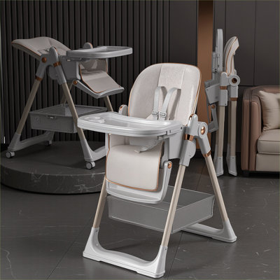 Chaise haute réglable pour bébé en polypropylène blanc facile à nettoyer