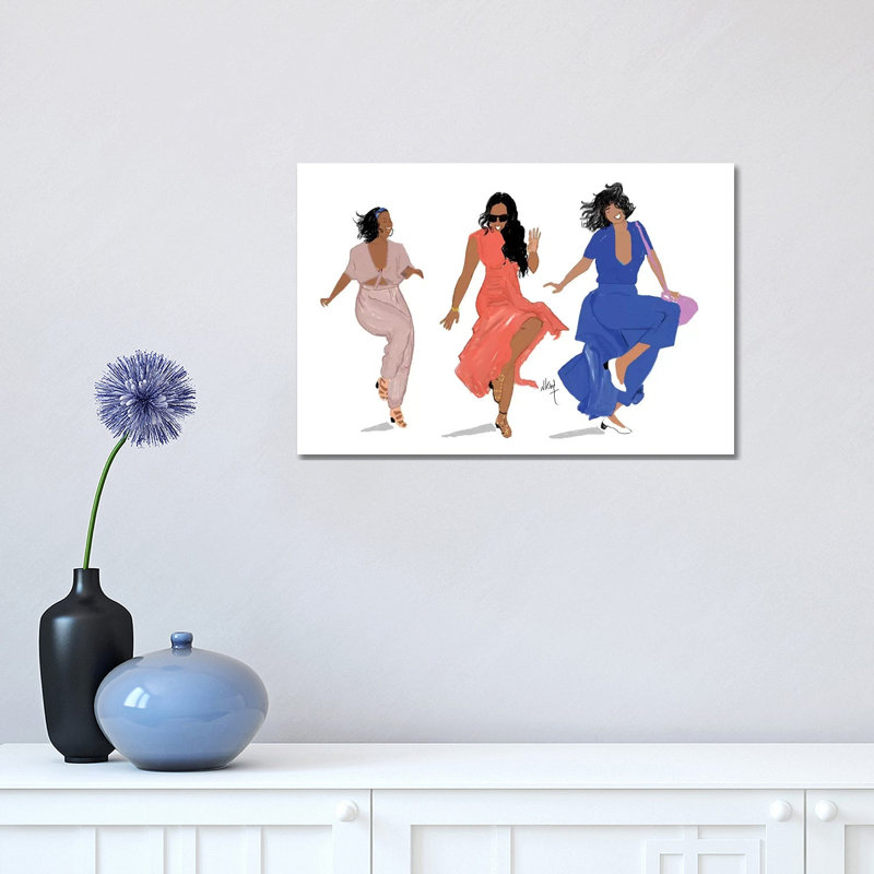3 Brown Girls by Nicholle Kobi - Print on Canvas, 30.48 cm H x 45.72 cm W, Wrapped Canvas