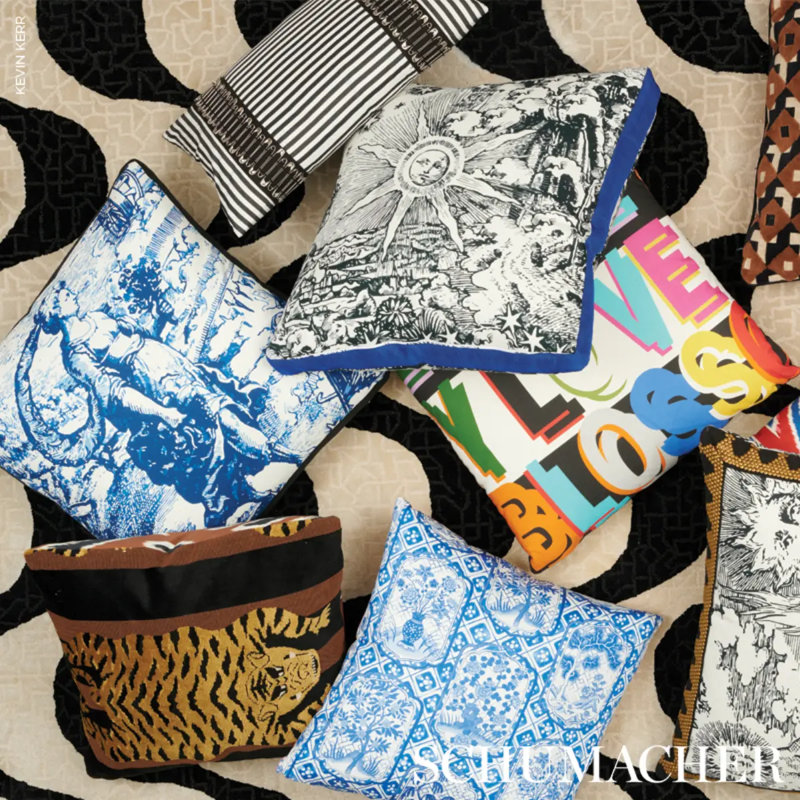 Schumacher x Johnson Hartig Modern Toile Fabric, Indigo