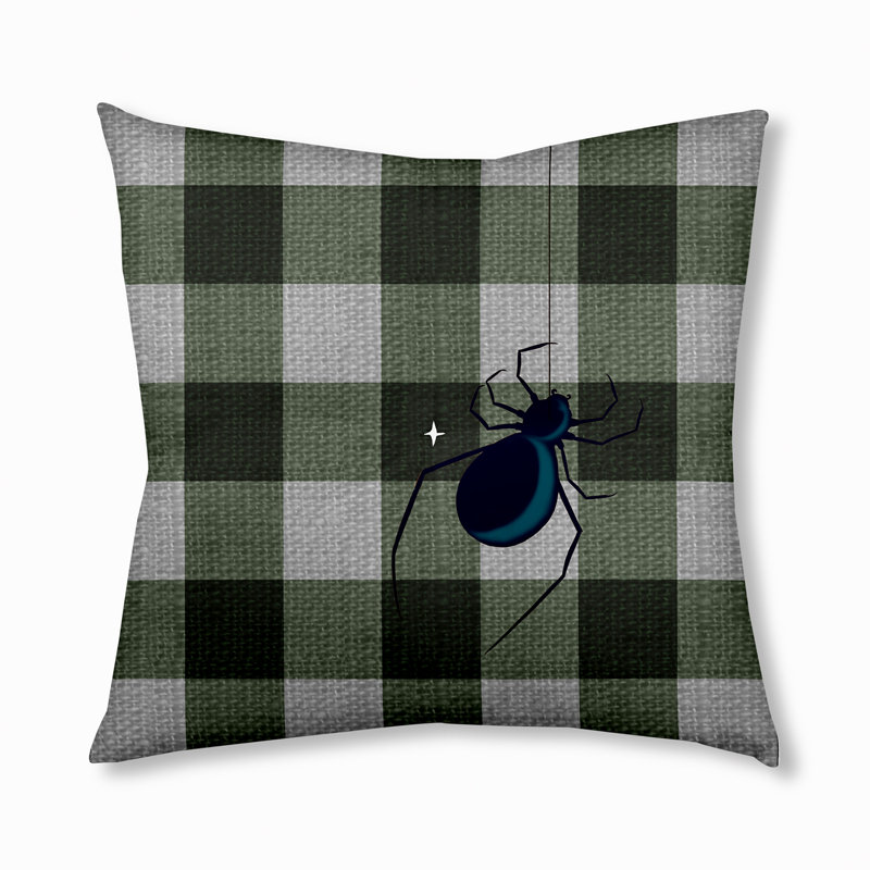 293_Eeek! Coussin Halloween, 30 po x 30 po, Vert