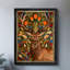 Art mural rétro noir avec encadrement noir William Morris, cerf blanc-1263017549