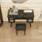 Vanity Makeup Desk with Storage Drawer, Cabinet, Stool and Charging Port-293328684