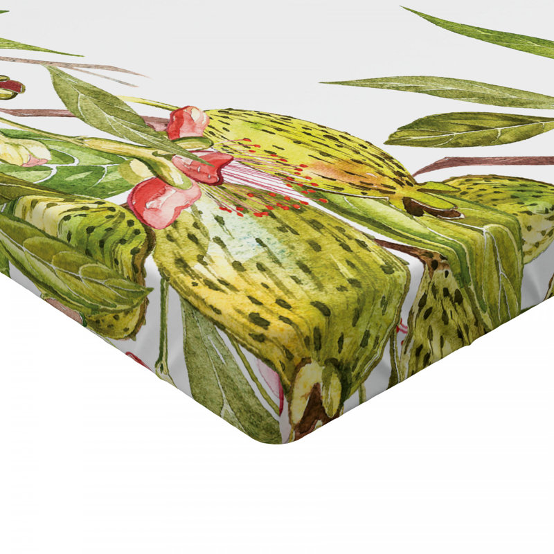 Microfiber Floral Fitted Sheet, Full Fitted Sheet