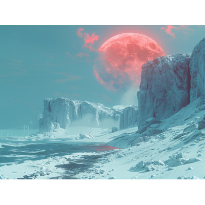 Extraterrestrial Landscape Space Room Darkening Curtain Pair