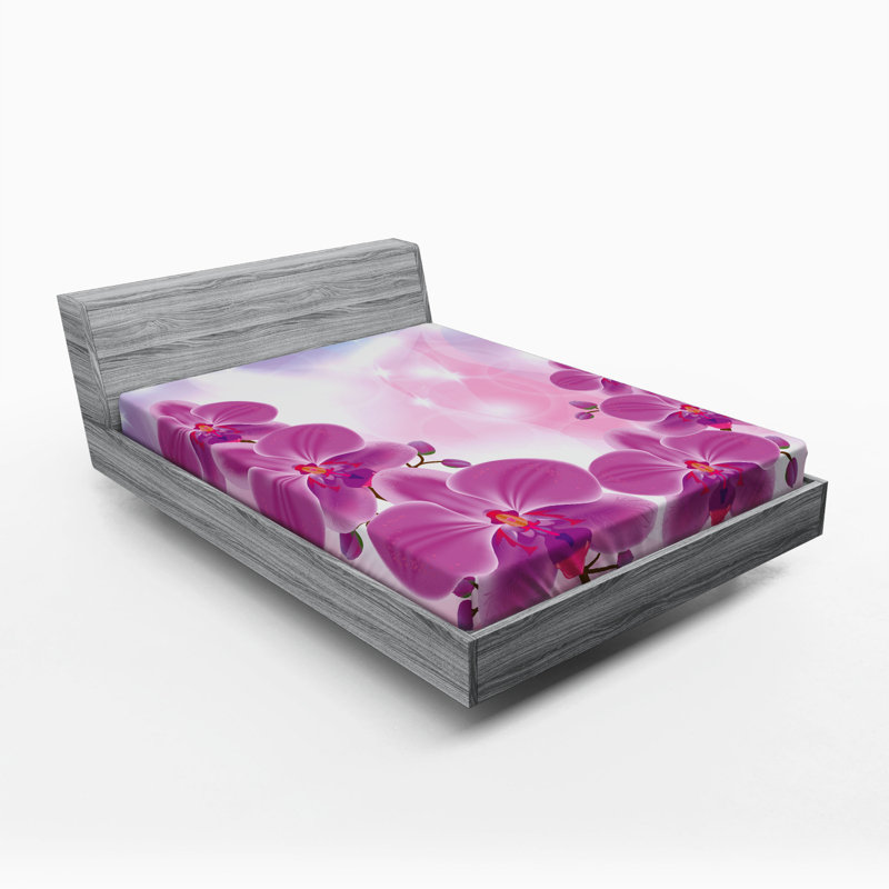 Microfiber Floral Fitted Sheet, Queen Fitted Sheet