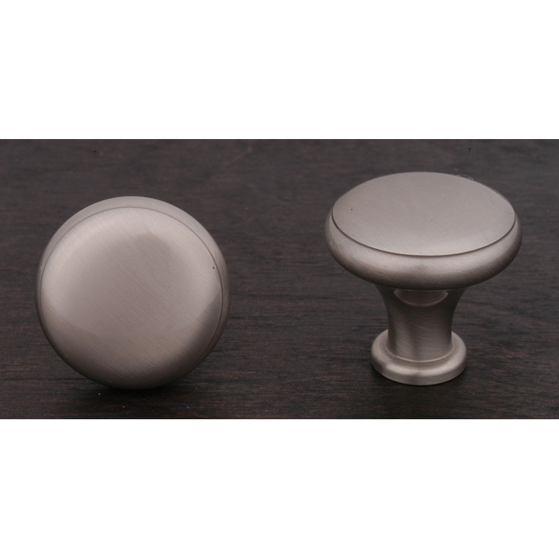 Poignée champignon solide 1 1/4 po avec bord plat CK Series, Nickel satiné