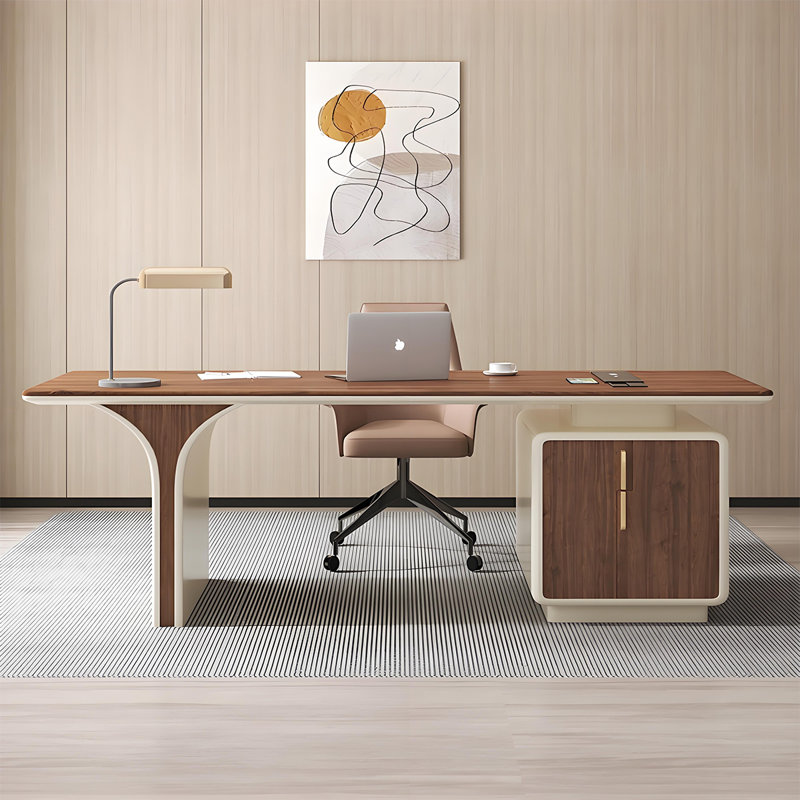 Bureau en bois de noyer 78,74 po, H 29,53 po x l 78,74 po x P 27,56 po