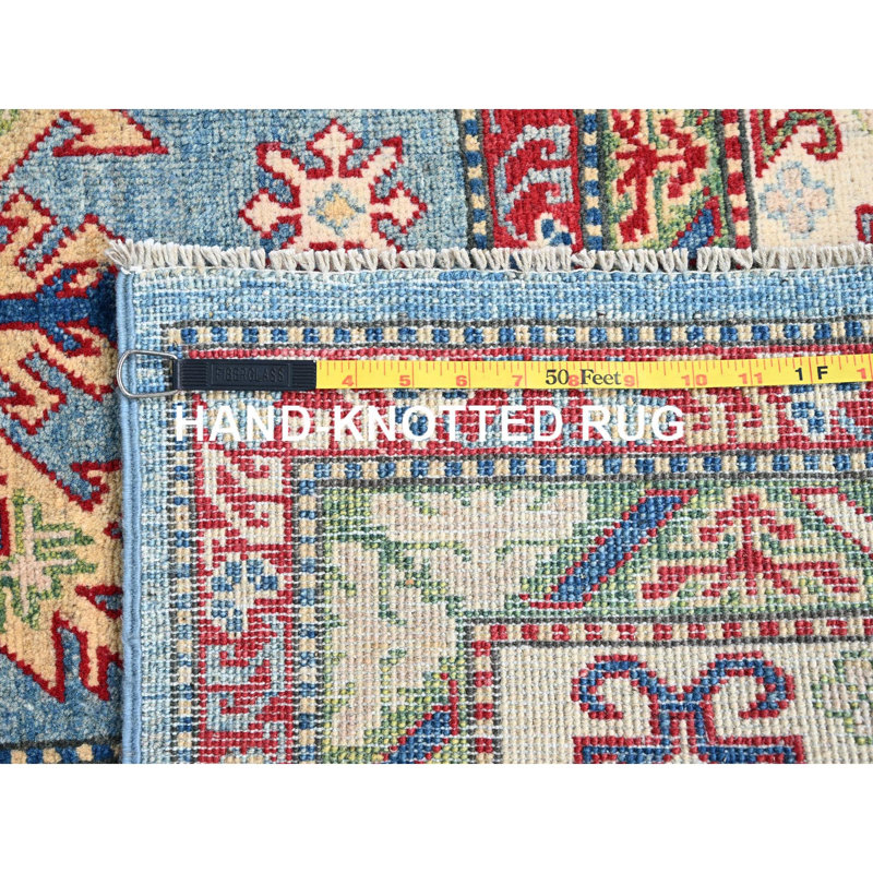 Tapis oriental en laine noué à la main 9 pi x 9 pi 9 po Kazak