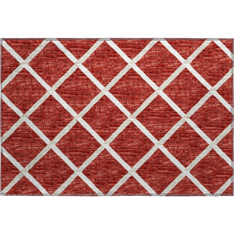 Premium Machine Washable Uran AMF140 Red Rug