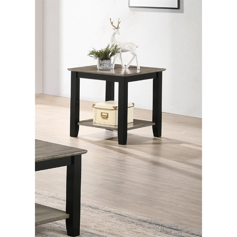Table de bout simple en bois d'hévéa