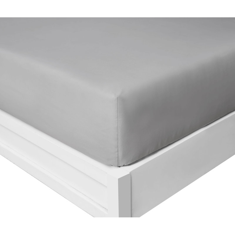 Nautica Cotton Blend Solid Fitted Sheets, Twin XL Fitted Sheet, Gray