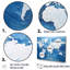 «Majestic Meridians Blue World Map I», reproduction sur toile-97035171-97035172