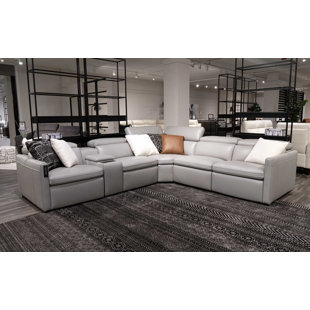 Upholstered Power Reclining L-Shaped Sectional Reversible