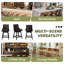 Tabouret de bar rembourré et pivotant avec garniture cloutée et structure en bois massif (ensemble de 4)-1881059979-1881059981