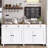 60" L Shaped Office Corner Computer Desk And 55“ Sideboard Buffet Cabinet And  Tall Coffee Bar Cabinet Office Set